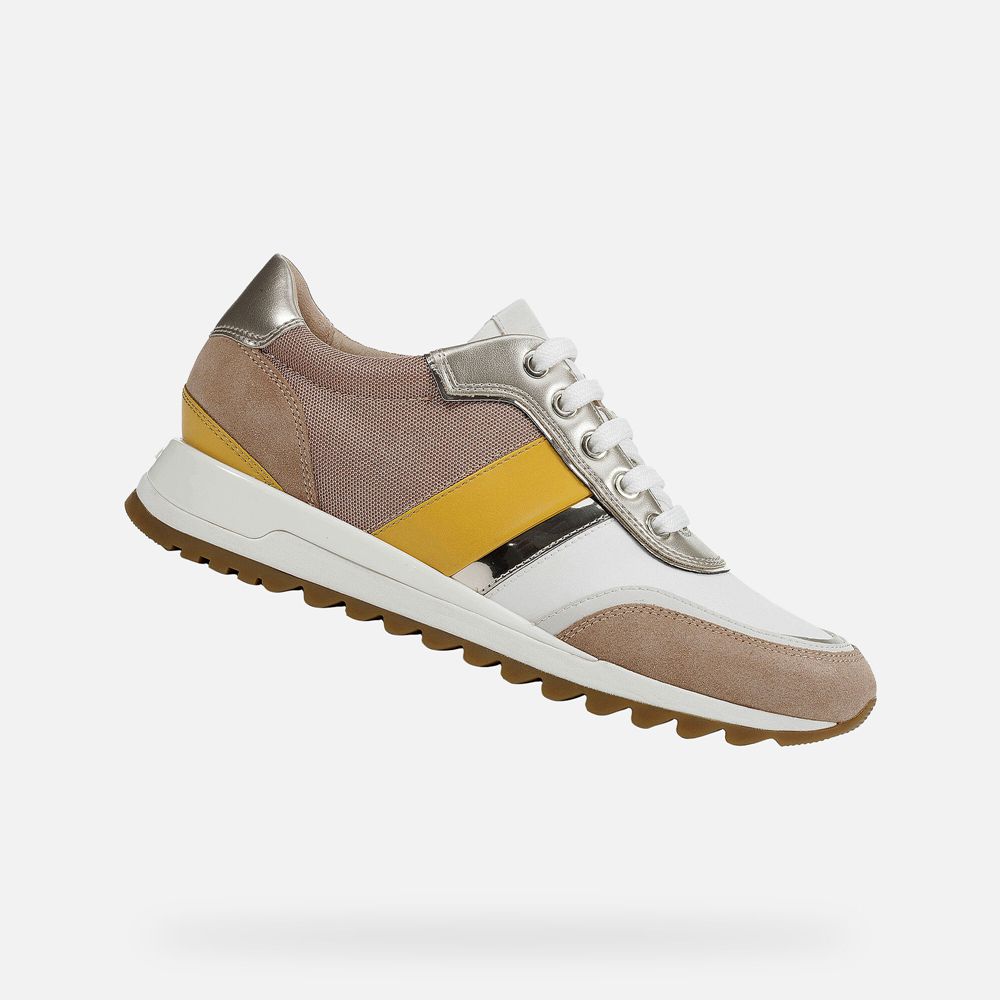 Geox Bayan Spor Ayakkabı Haki/Beyaz - Tabelya - YCE-715608